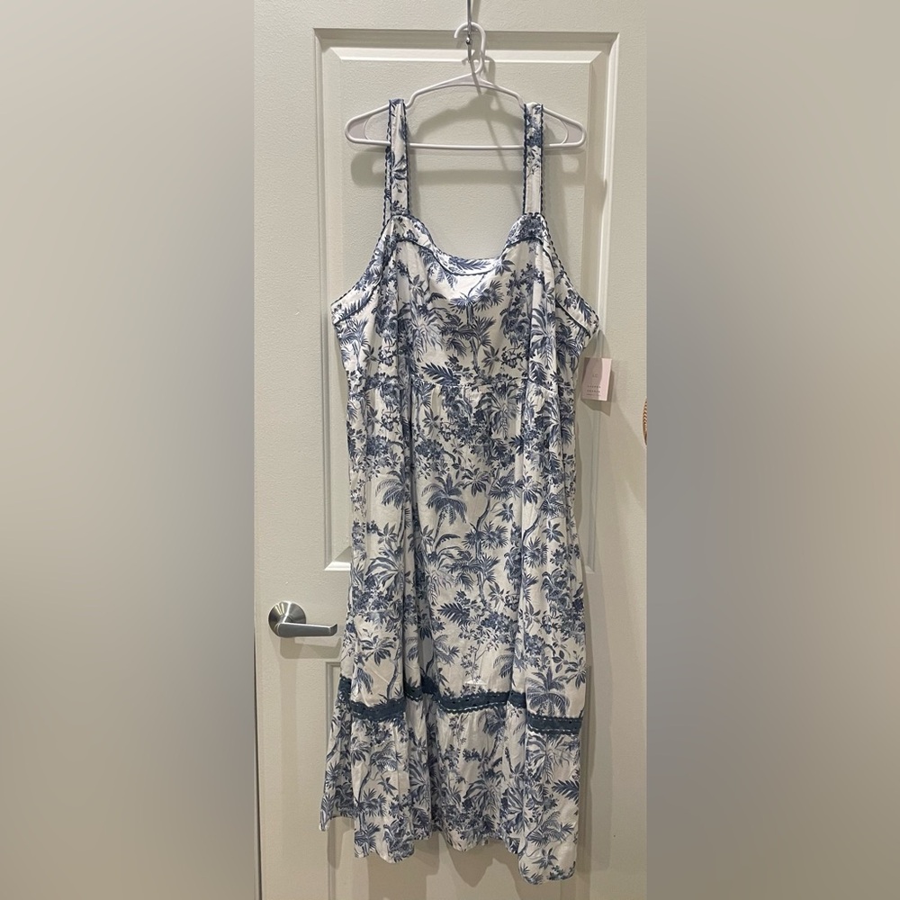 NEW…LC Lauren Conrad Tropical Floral Print Midi Dress - Picture 4 of 7